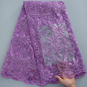 [codex-media-12] African Mesh Lace Fabric, French Net Lace Fabric with Sequins for Sewing Wedding/Party/Prom Dresses image 13