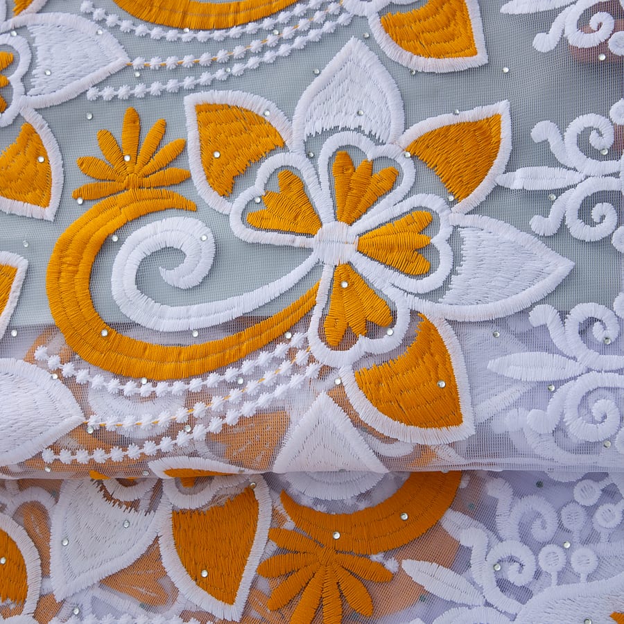 [codex-media-5] French Mesh Lace Fabric with Sequins | 5 Yards/pc African Net Lace Fabric image 6