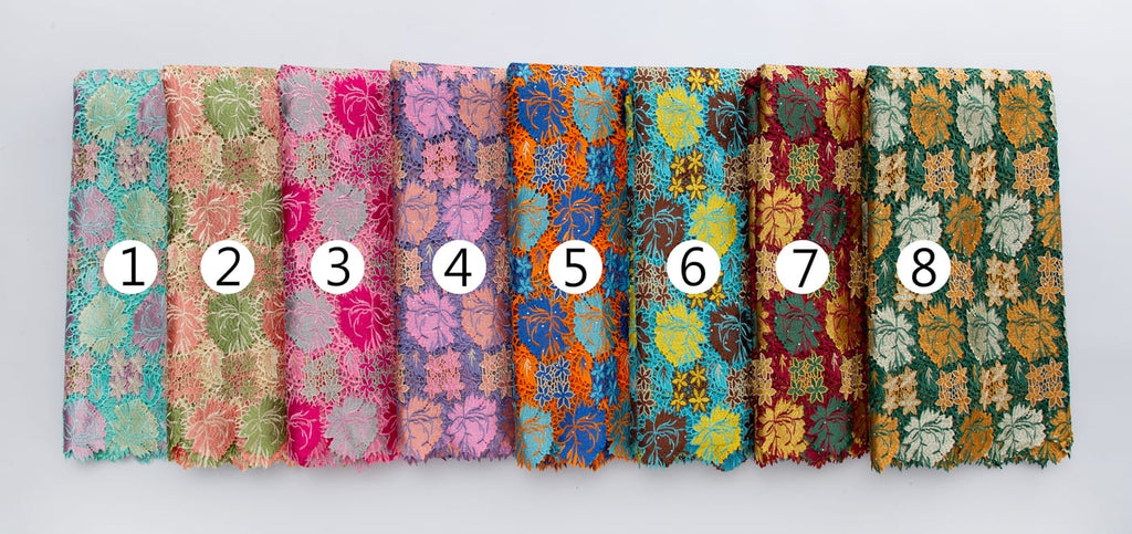 [codex-media-15] Guipure Cord Lace Fabric with Rhinestones | 5 Yards/pc Nigerian Water Soluble Lace Fabric image 16