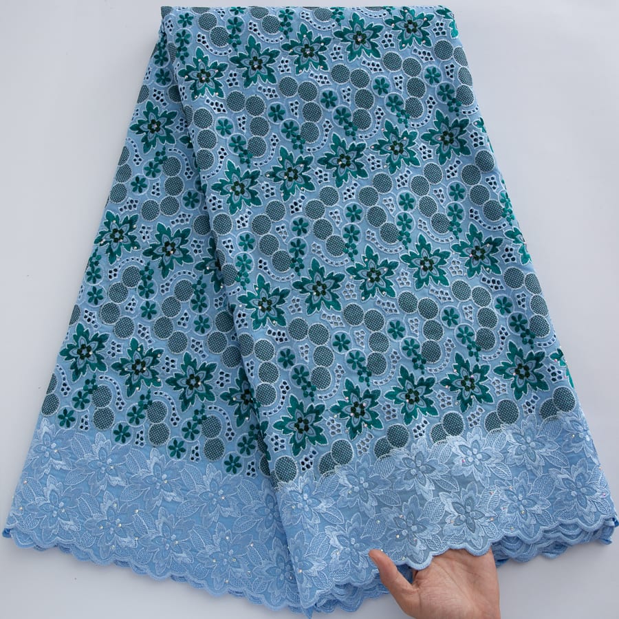 [codex-media-9] Swiss Voile Lace Fabric with Rhinestones, African Cotton Lace Fabric for Sewing Wedding Party/Prom Dresses image 10
