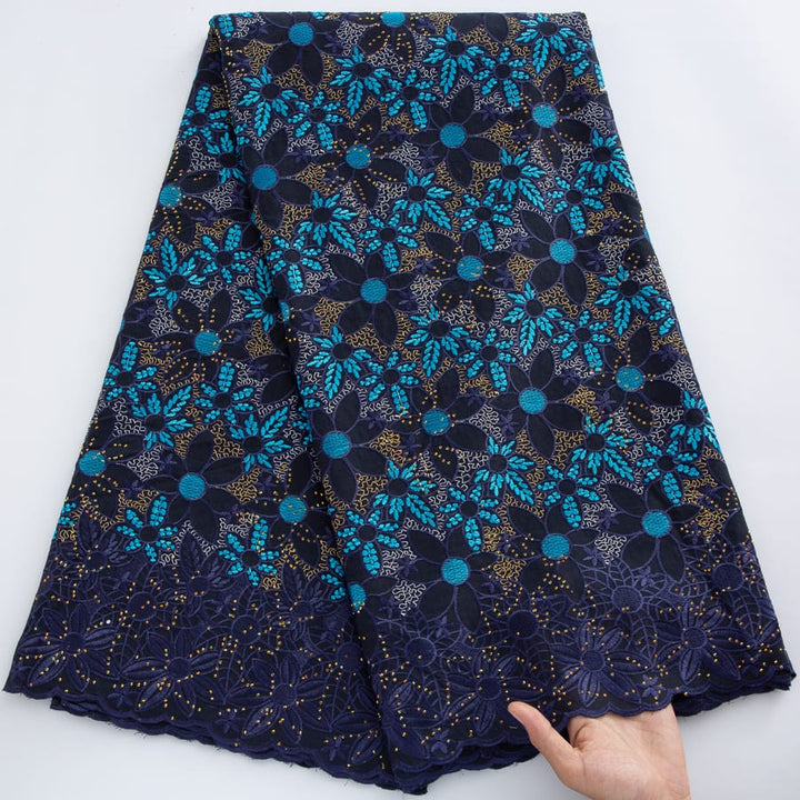 [codex-media-1] Swiss Voile Lace Fabric with Rhinestones, African Cotton Lace Fabric for Sewing Wedding Party/Prom Dresses image 2