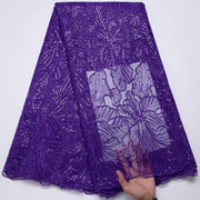 [codex-media-5] African Mesh Lace Fabric, French Net Lace Fabric with Sequins for Sewing Wedding/Party/Prom Dresses image 6