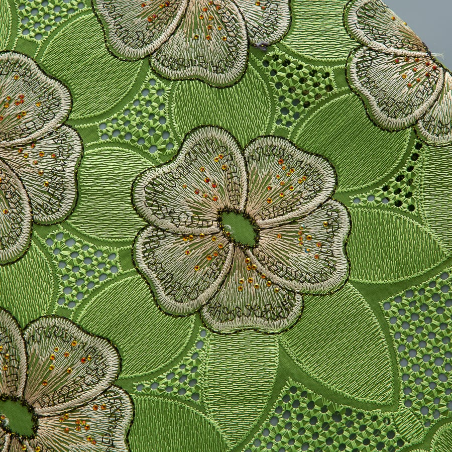 [codex-media-10] African Cotton Lace Fabric with Rhinestones, Swiss Voile Lace Fabric for Sewing Wedding/Party/Prom Dresses image 11