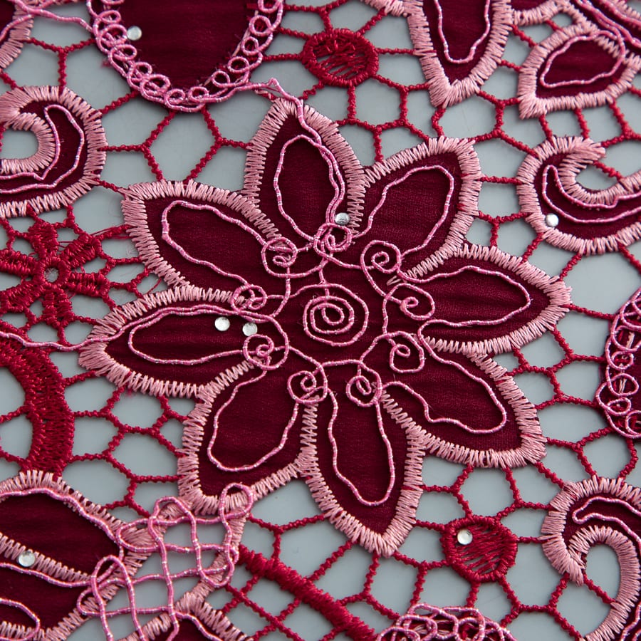 [codex-media-7] Guipure Cord Lace Fabric with Rhinestones | 5 Yards/pc Nigerian Water Soluble Lace Fabric image 8