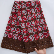 [codex-media-4] Swiss Voile Lace Fabric with Rhinestones | 5 Yards/pc African Cotton Lace Fabric image 5