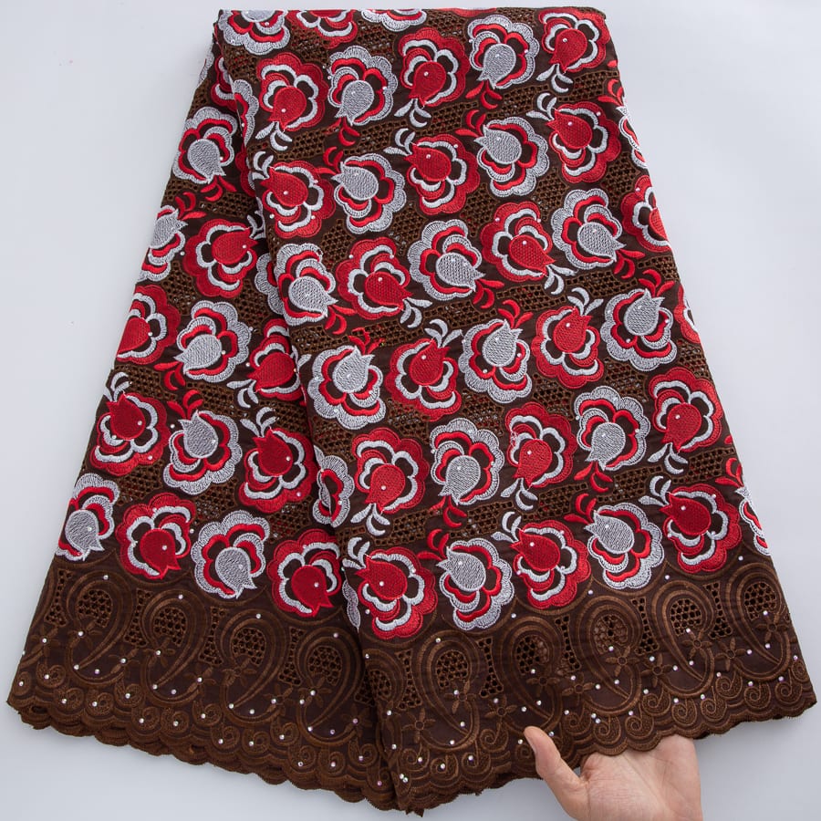 [codex-media-4] Swiss Voile Lace Fabric with Rhinestones | 5 Yards/pc African Cotton Lace Fabric image 5