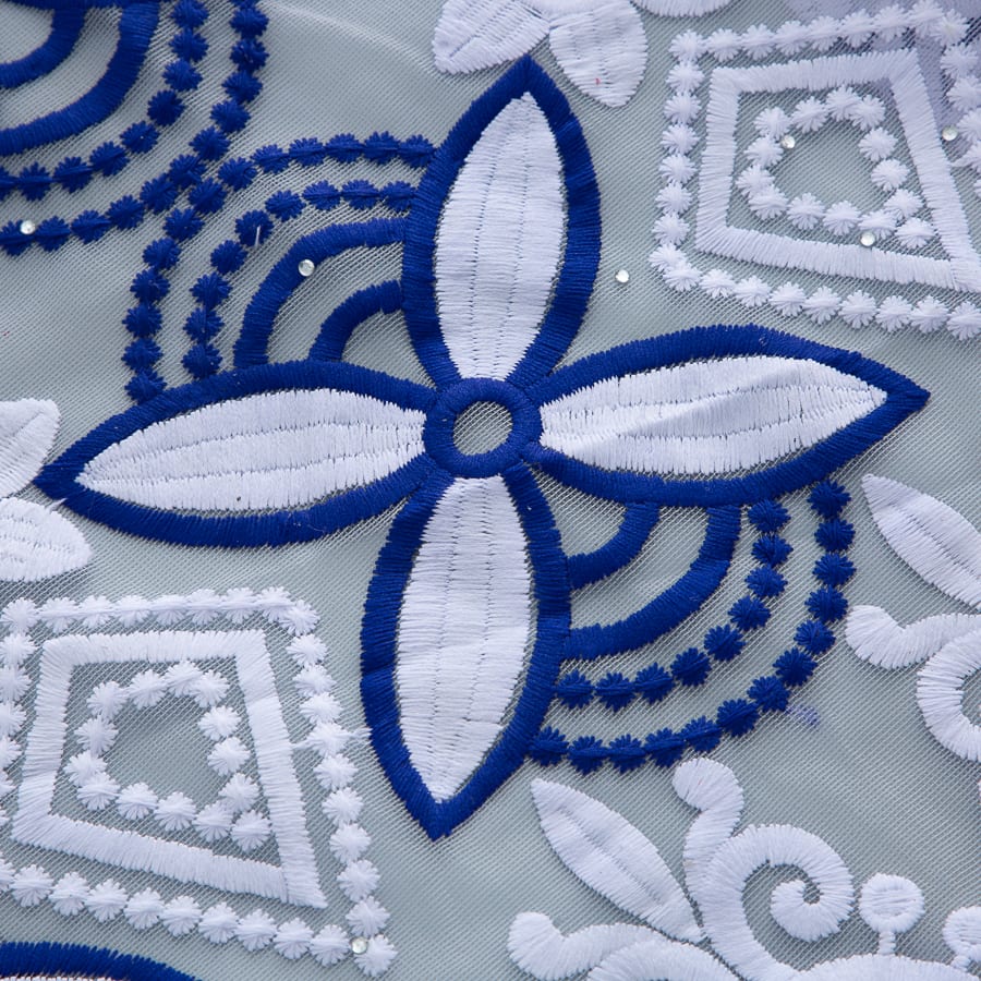 [codex-media-1] French Mesh Lace Fabric with Sequins | 5 Yards/pc African Net Lace Fabric image 2