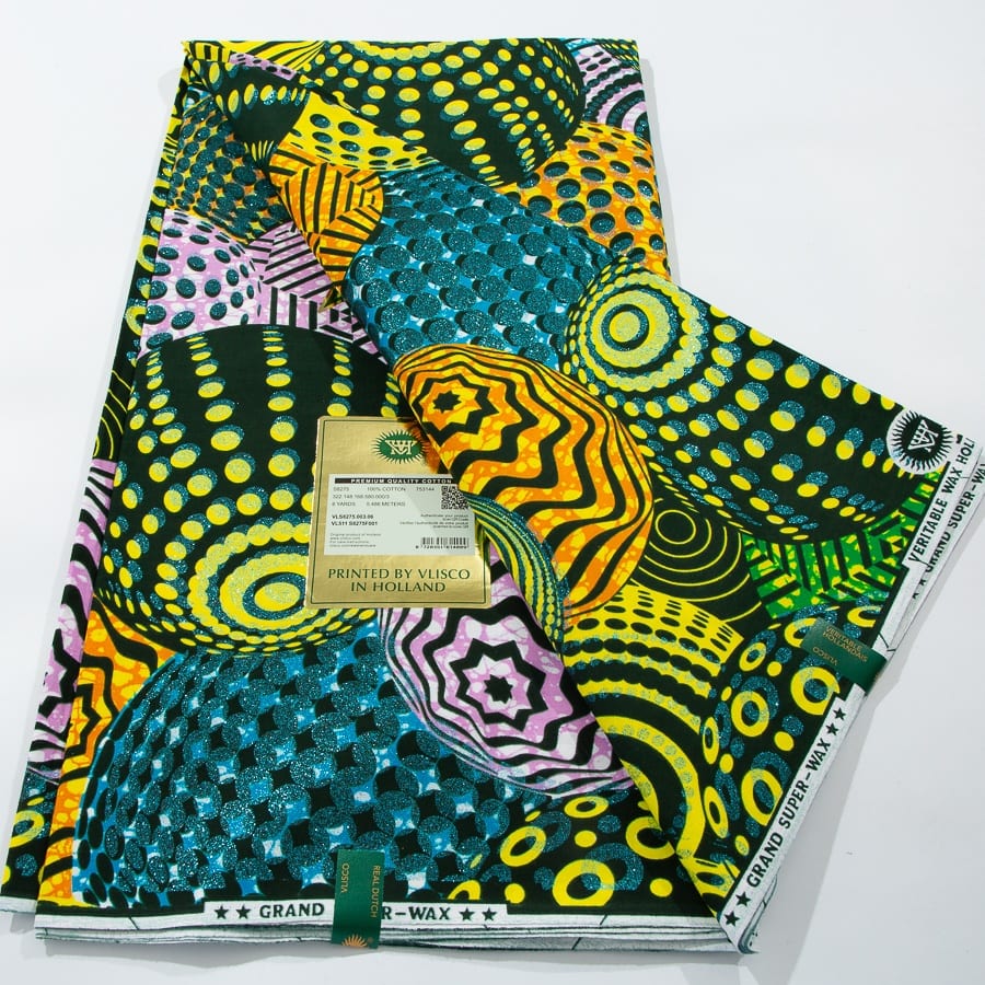 [codex-media-11] African Wax Print Fabric 6 Yards | Double-Sided Party Material image 12