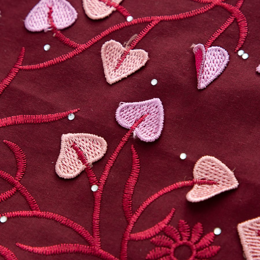 [codex-media-0] Swiss Voile Lace Fabric with Rhinestones, African Cotton 3D Embroidery Lace Fabric for Sewing Wedding Party/Prom Dresses image 1