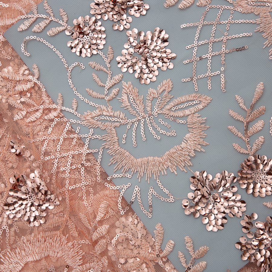 [codex-media-5] African Mesh Lace Fabric, French Net Lace Fabric with Sequins for Sewing Wedding/Party/Prom Dresses image 6