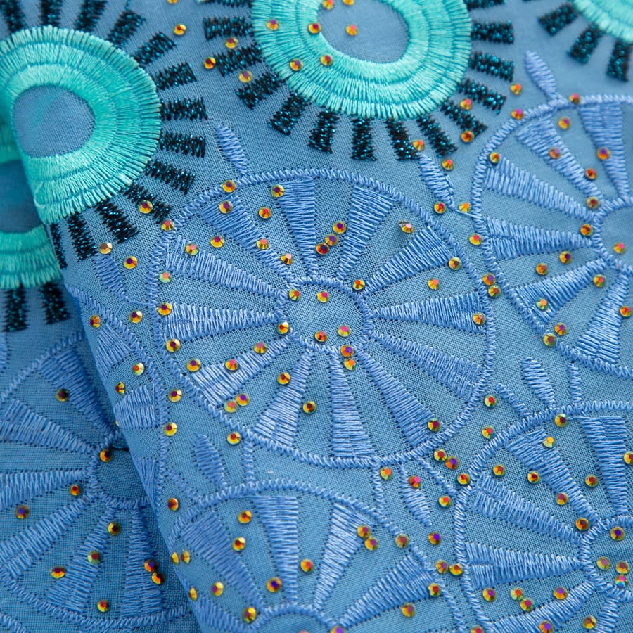 [codex-media-14] Swiss Voile Lace Fabric with Rhinestones | 5 Yards/pc African Cotton Lace Fabric image 15