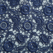 [codex-media-0] African Guipure Cord Lace Fabric with Sequins, Nigerian Water Soluble Lace Fabric for Sewing Wedding/Party/Prom Dresses image 1