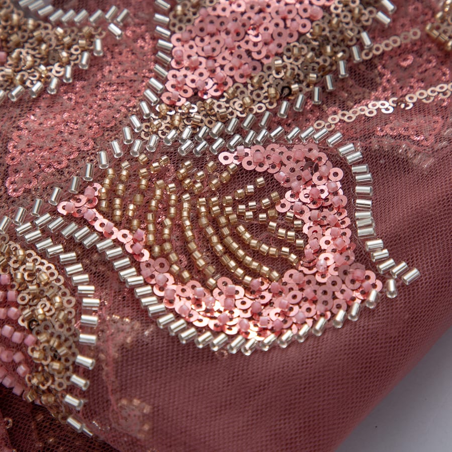 [codex-media-8] French Mesh Lace Fabric with Beads, African Luxury Sequins Lace Fabric for Sewing Wedding/Party/Prom Dresses  image 9