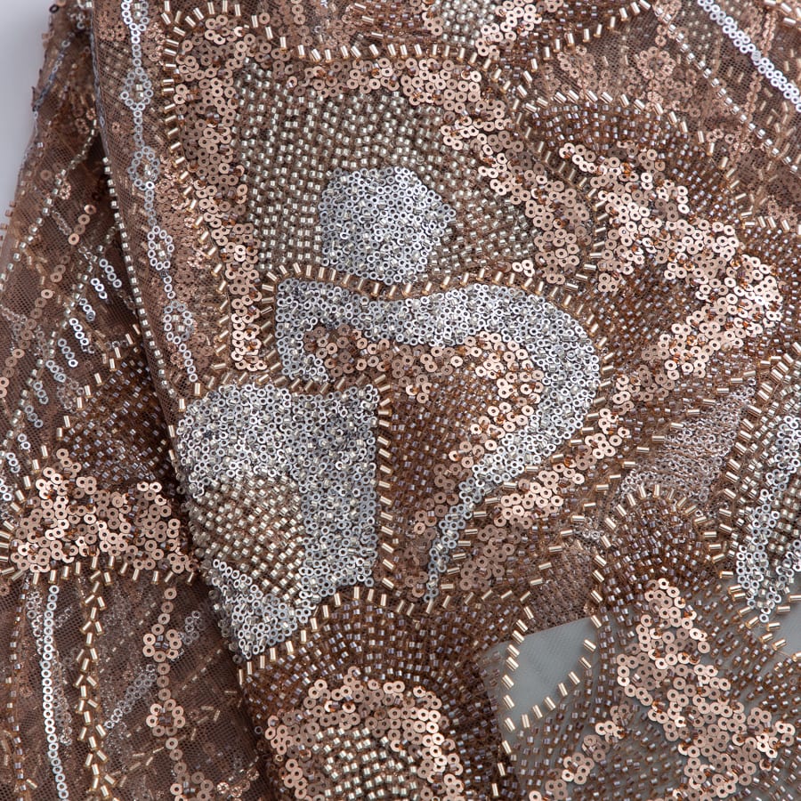 [codex-media-5] French Mesh Lace Fabric with Beads, African Luxury Sequins Lace Fabric for Sewing Wedding/Party/Prom Dresses image 6
