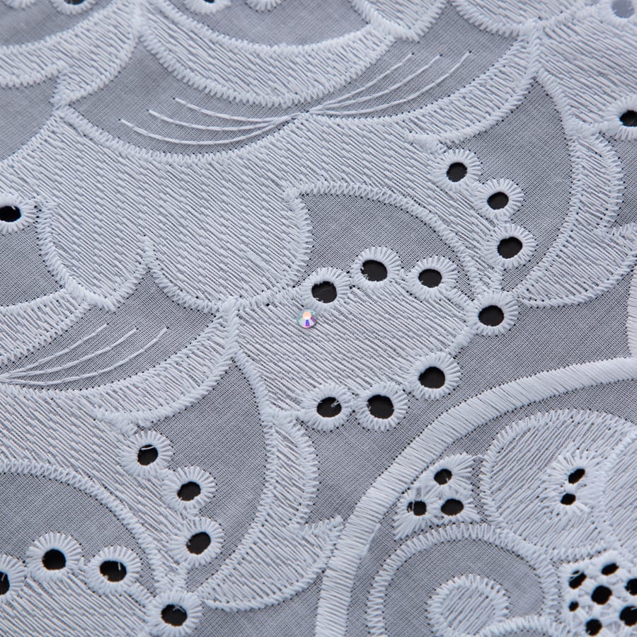 [codex-media-8] White Swiss Voile Lace Fabric with Rhinestones, African Cotton Lace Fabric for Sewing Wedding Party Dresses image 9