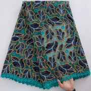 [codex-media-7] Guipure Cord Lace Fabric with Rhinestones | 5 Yards/pc Nigerian Water Soluble Lace Fabric image 8