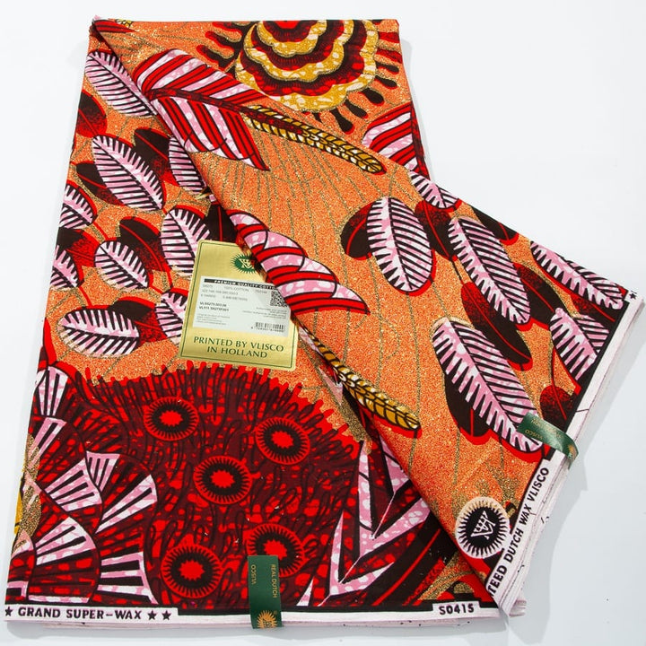 [codex-media-0] African Wax Print Fabric 6 Yards | Double-Sided Party Material image 1