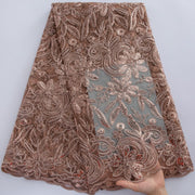[codex-media-14] African Mesh Lace Fabric, French Net Lace Fabric with Sequins for Sewing Wedding/Party/Prom Dresses image 15