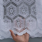 [codex-media-1] White Swiss Voile Lace Fabric Rhinestones 5 Yards | 4934 image 2