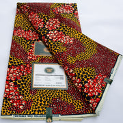 [codex-media-1] African Wax Print Fabric 100% Cotton - Golden Glitter Wax Cloth - Ankara Super Wax Fabric 5.49 meter Per Piece, 100% Cotton Nigerian Ghanaian Fashion - Soft Handmade Fabric for Women's Wedding Dresses, Party Gowns, and Sewing Materials image 2