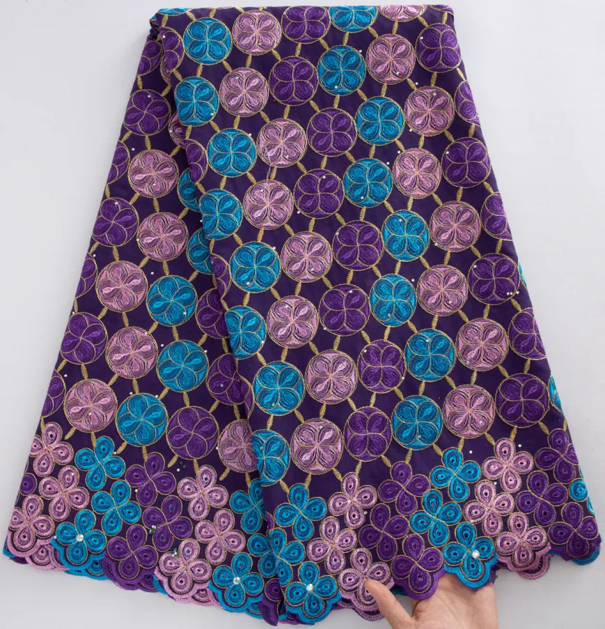 [codex-media-0] Purple Swiss Voile Lace Fabric 5 Yards | 4940 image 1
