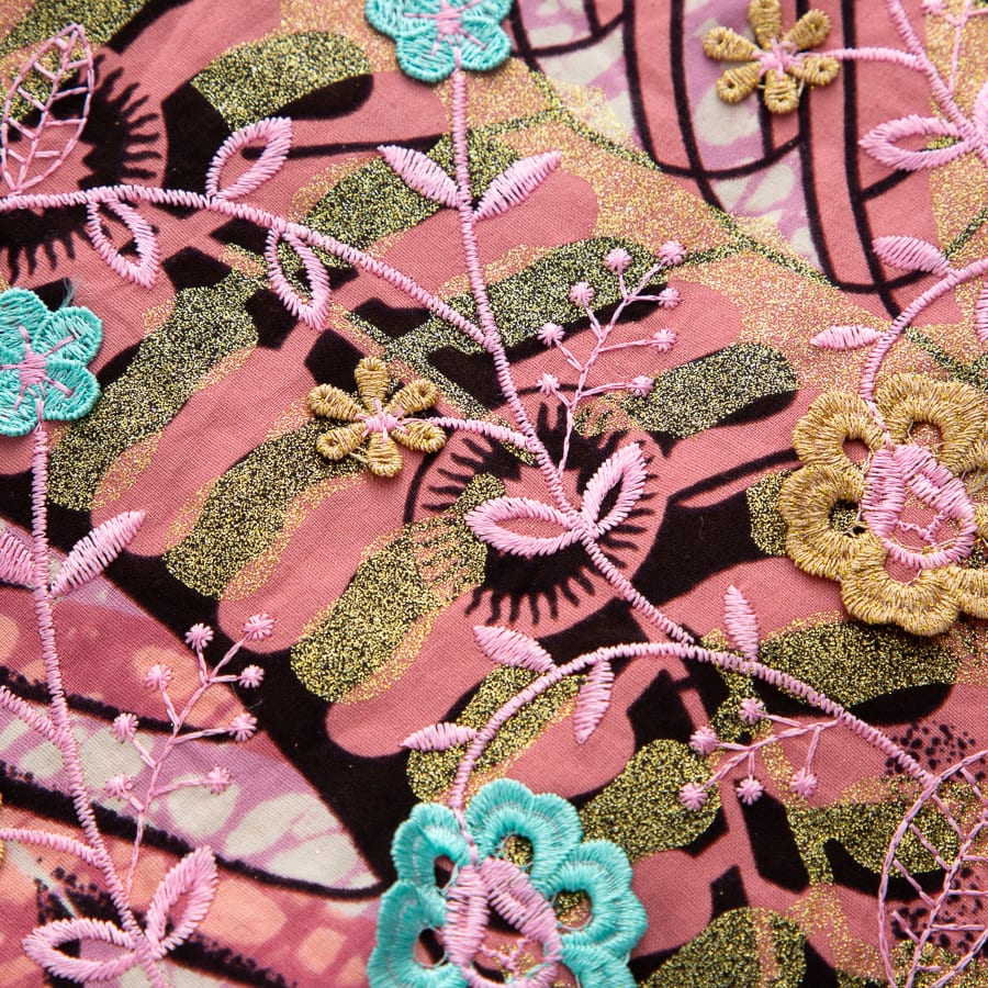 [codex-media-0] African Wax Lace Fabric, Nigerian Embroidery Lace Fabric for Sewing  Women Wedding/Party/Prom Dresses image 1