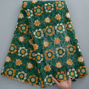[codex-media-14] Guipure Cord Lace Fabric with Rhinestones | 5 Yards/pc Nigerian Water Soluble Lace Fabric image 15