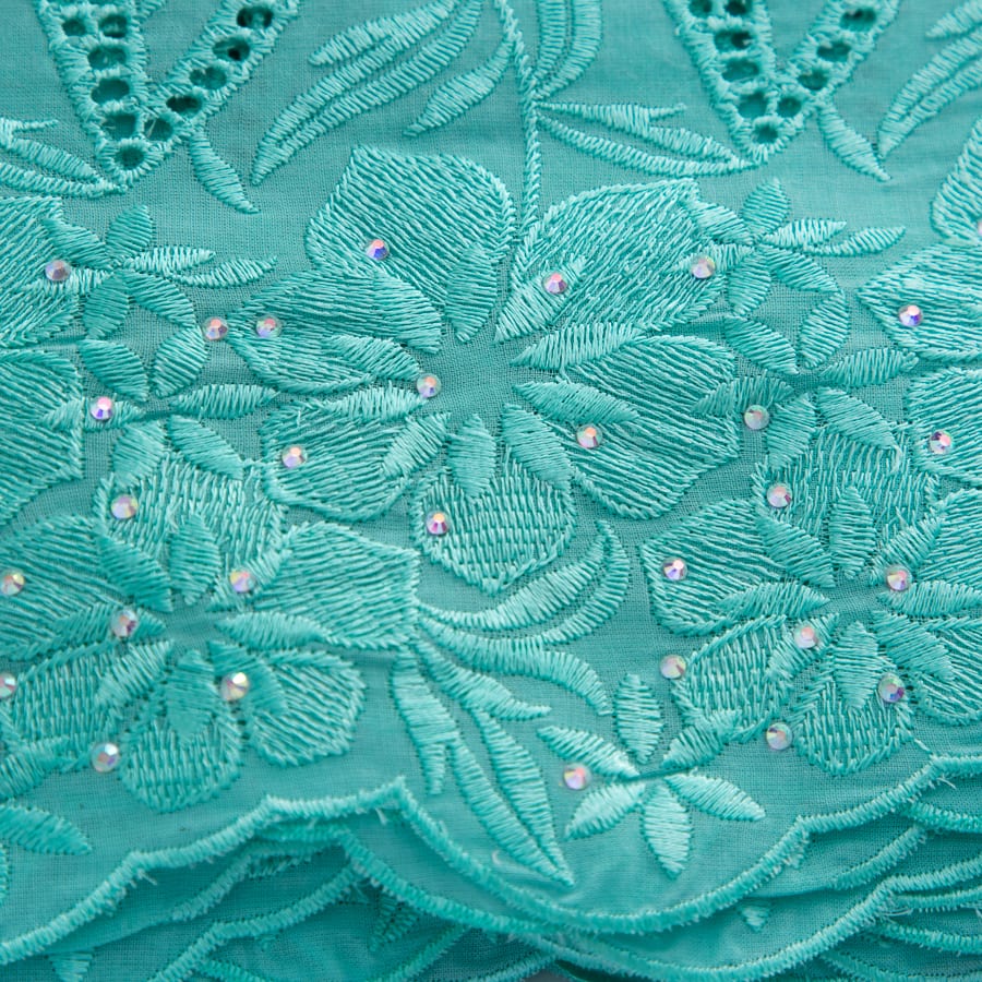[codex-media-13] Swiss Voile Lace Fabric with Rhinestones | 5 Yards/pc African Cotton Lace Fabric image 14