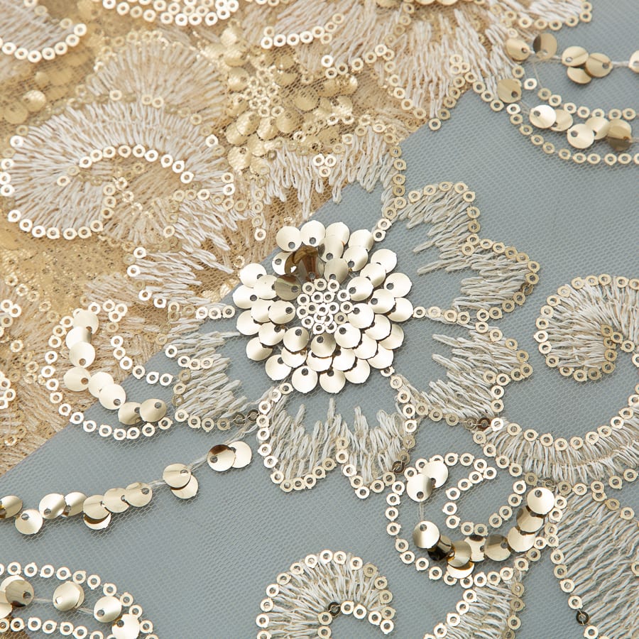 [codex-media-3] French Mesh Lace Fabric, African Net Lace Fabric with Sequins for Sewing Wedding/Party/Prom Dresses image 4