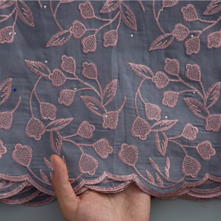 [codex-media-7] White +Gold Swiss Voile Lace Fabric 5 Yards | 4939 image 8