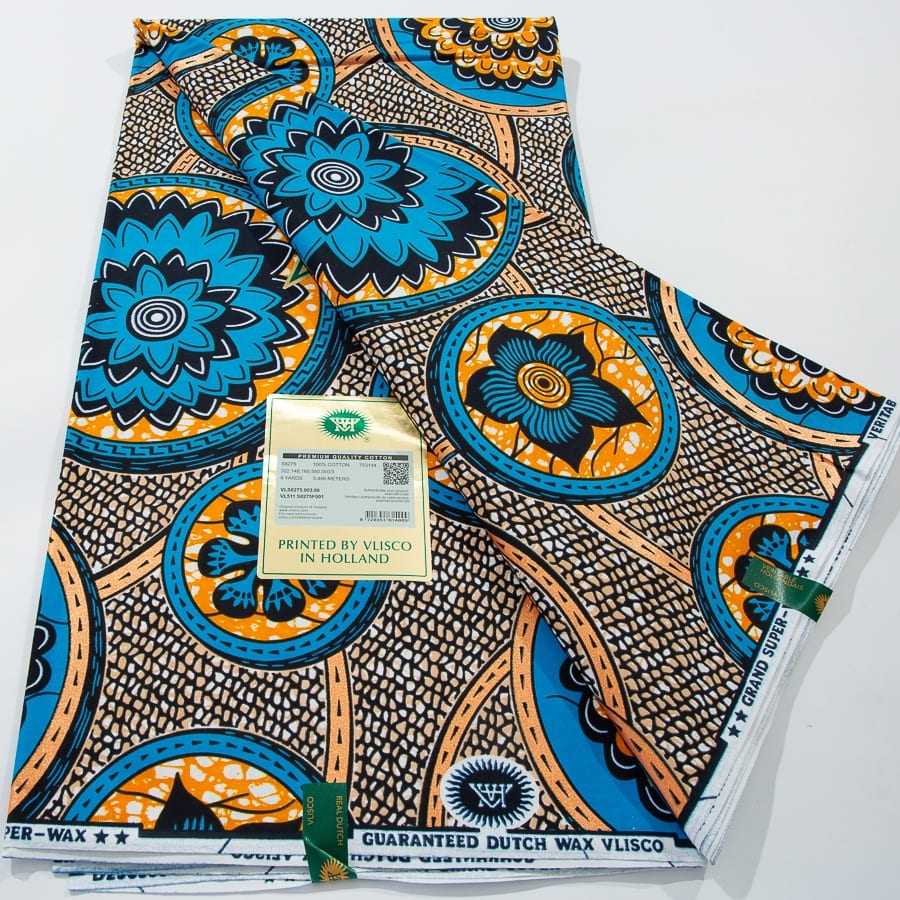 [codex-media-2] African Wax Print Fabric 6 Yards | Double-Sided Party Material image 3