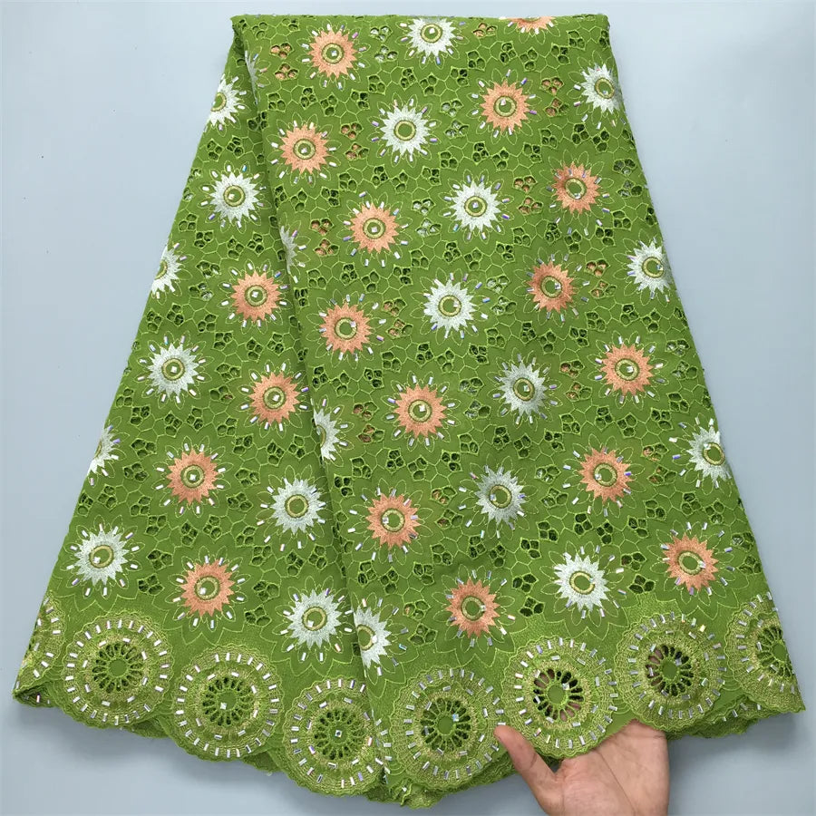 [codex-media-10] Green Swiss Voile Lace Fabric 5 Yards | 4949 image 11
