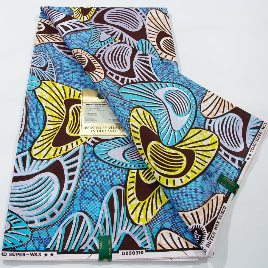 [codex-media-0] African Wax Print Fabric 6 Yards | Double-Sided Party Material image 1