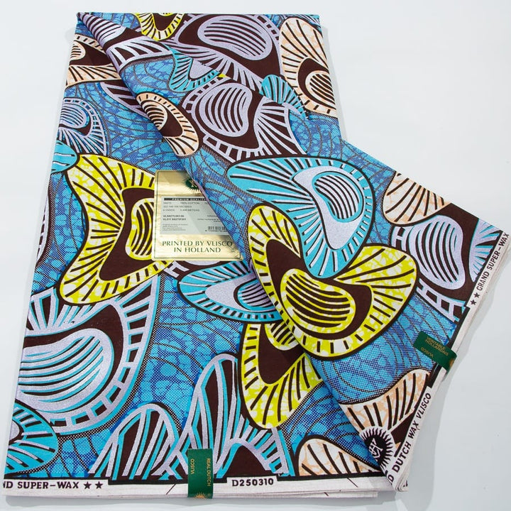 [codex-media-0] African Wax Print Fabric 6 Yards | Double-Sided Party Material image 1