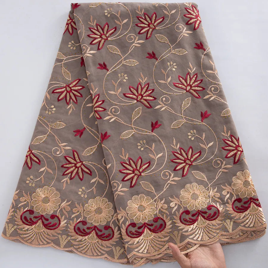 [codex-media-17] Swiss Voile Lace Fabric with Rhinestones | 5 Yards/pc African Cotton Lace Fabric image 18