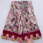 [codex-media-15] African Wax Lace Fabric, Nigerian Embroidery Lace Fabric for Sewing  Women Wedding/Party/Prom Dresses image 16