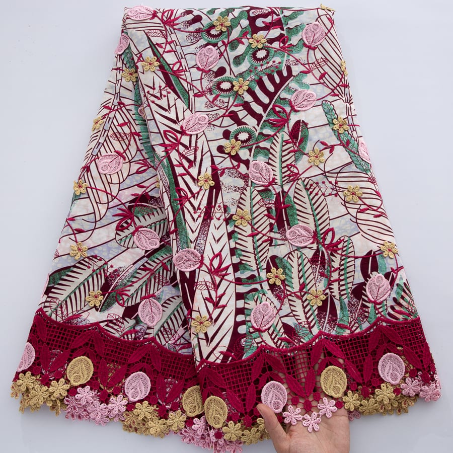 [codex-media-15] African Wax Lace Fabric, Nigerian Embroidery Lace Fabric for Sewing  Women Wedding/Party/Prom Dresses image 16