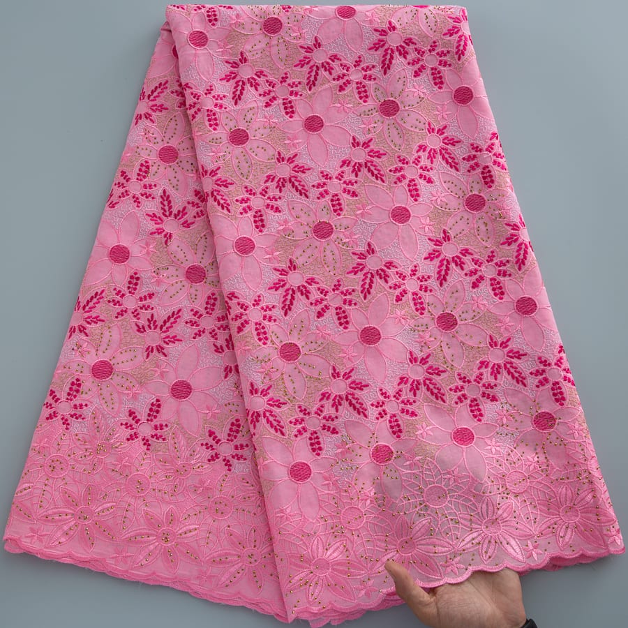 [codex-media-11] Swiss Voile Lace Fabric with Rhinestones, African Cotton Lace Fabric for Sewing Wedding Party/Prom Dresses image 12