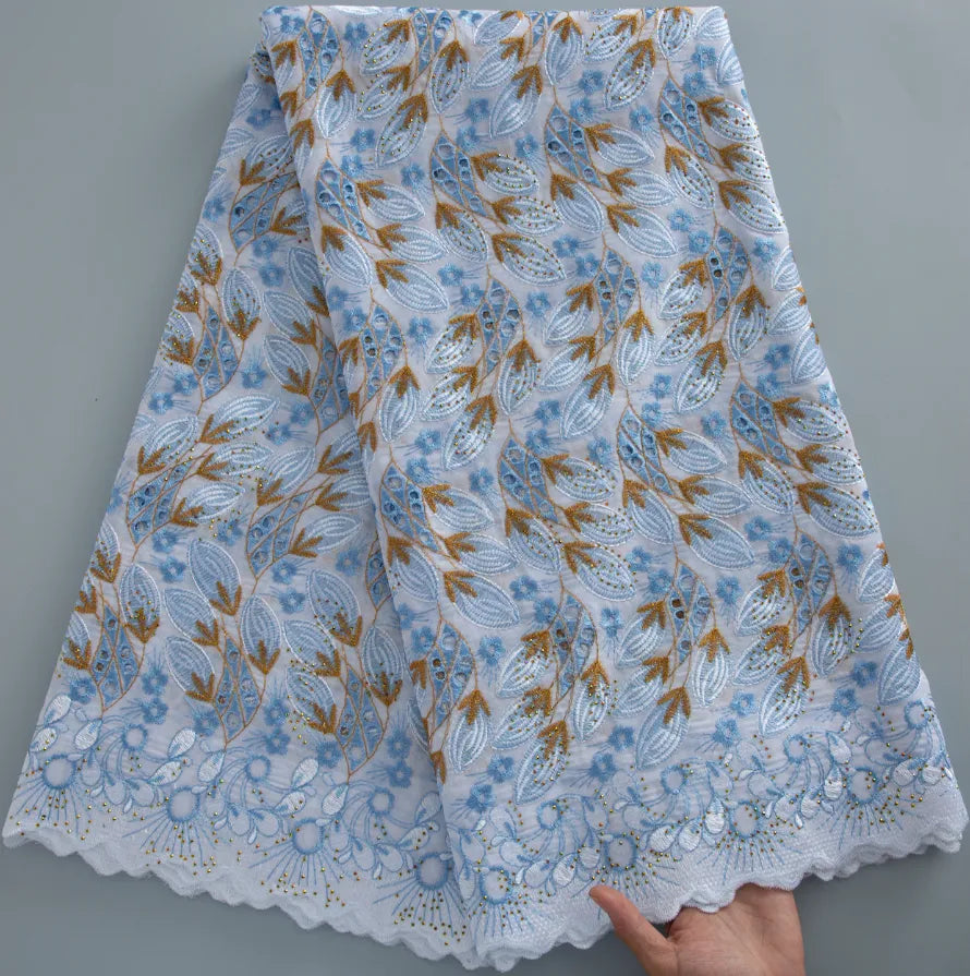 [codex-media-2] Royal Blue Swiss Voile Lace Fabric 5 Yards | 4936 image 3