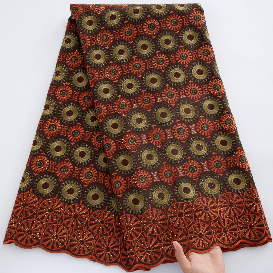 [codex-media-7] Swiss Voile Lace Fabric with Rhinestones | 5 Yards/pc African Cotton Lace Fabric image 8