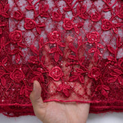 [codex-media-1] French Mesh Lace Fabric with Sequins | 5 Yards/pc African Net Lace Fabric image 2