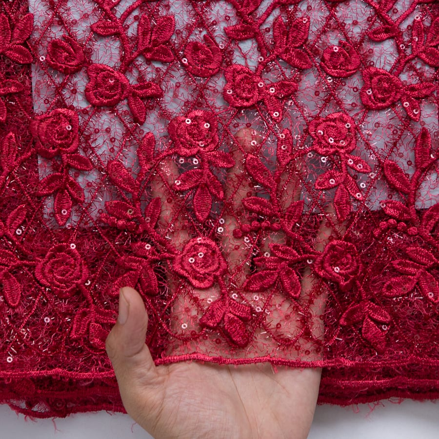 [codex-media-1] French Mesh Lace Fabric with Sequins | 5 Yards/pc African Net Lace Fabric image 2