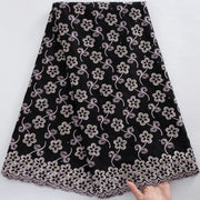 [codex-media-15] Swiss Voile Lace Fabric with Rhinestones | 5 Yards/pc African Cotton Lace Fabric image 16