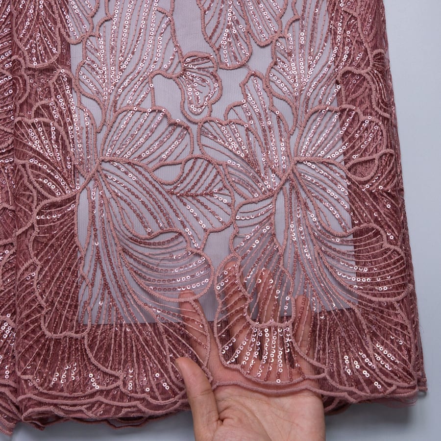[codex-media-18] African Mesh Lace Fabric, French Net Lace Fabric with Sequins for Sewing Wedding/Party/Prom Dresses image 19