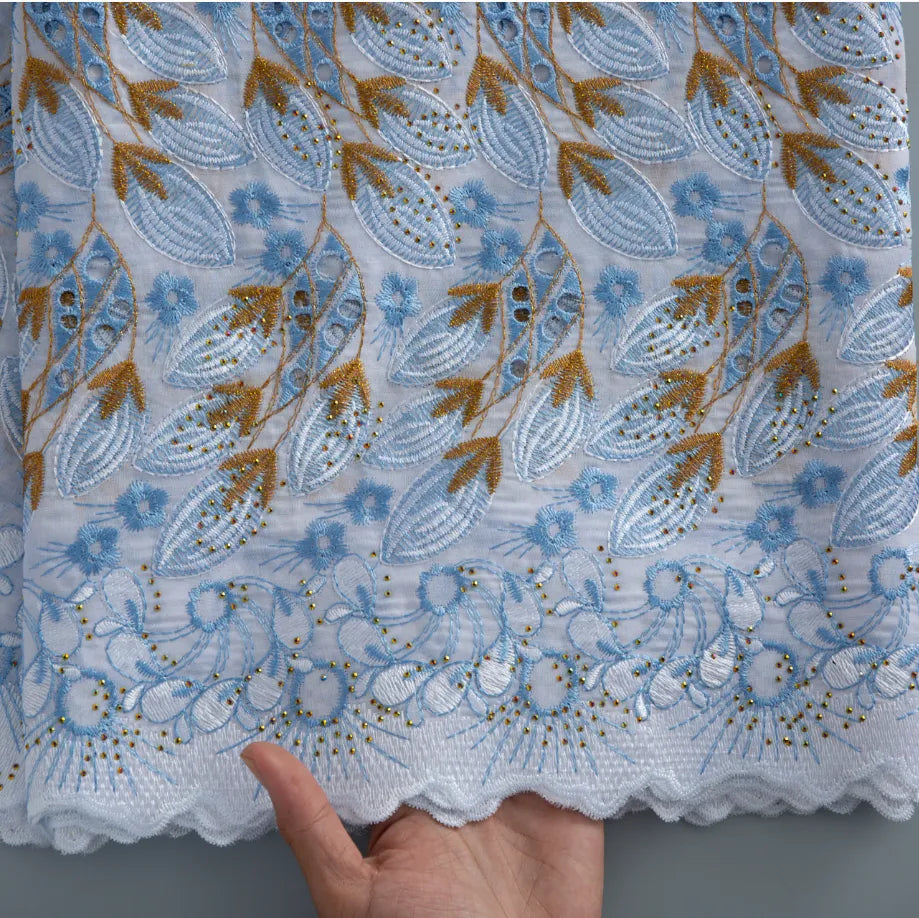 [codex-media-3] Royal Blue Swiss Voile Lace Fabric 5 Yards | 4936 image 4