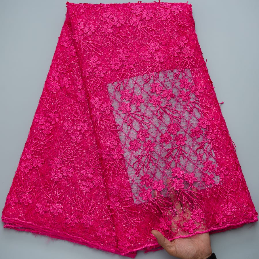 [codex-media-6] African Mesh Lace Fabric with Sequins, French Mesh Lace Fabric for Sewing Women Wedding Party/Prom Dresses image 7