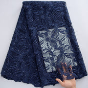 [codex-media-11] Pure African Guipure Cord Lace Fabric with Rhinestones, Nigerian Water Soluble Lace Fabric for Sewing Wedding Party Dresses image 12