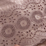 [codex-media-10] Navy Blue Embroidered Eyelet (Circular & Floral Cutout Motifs) Swiss Voile Lace Fabric 5 Yards | 4930 image 11