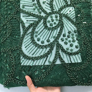 [codex-media-1] Green African Mesh Lace Fabric Beads 5 Yards | 4948 image 2