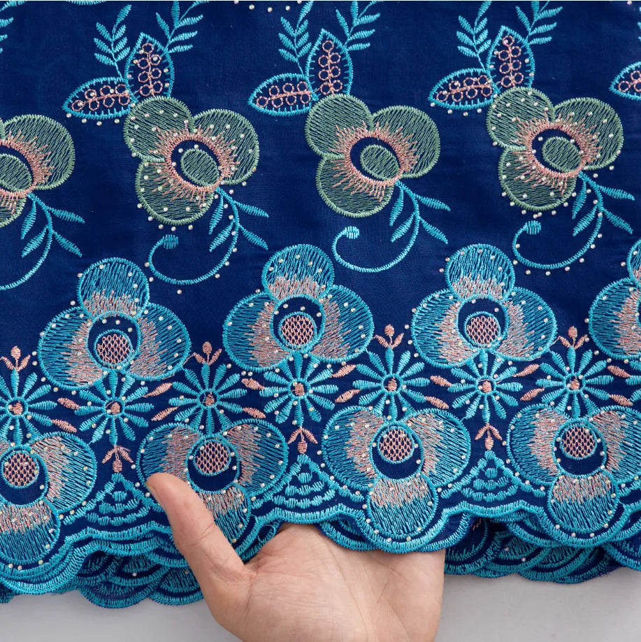 [codex-media-11] Blue Swiss Voile Lace Fabric 5 Yards | 4943 image 12